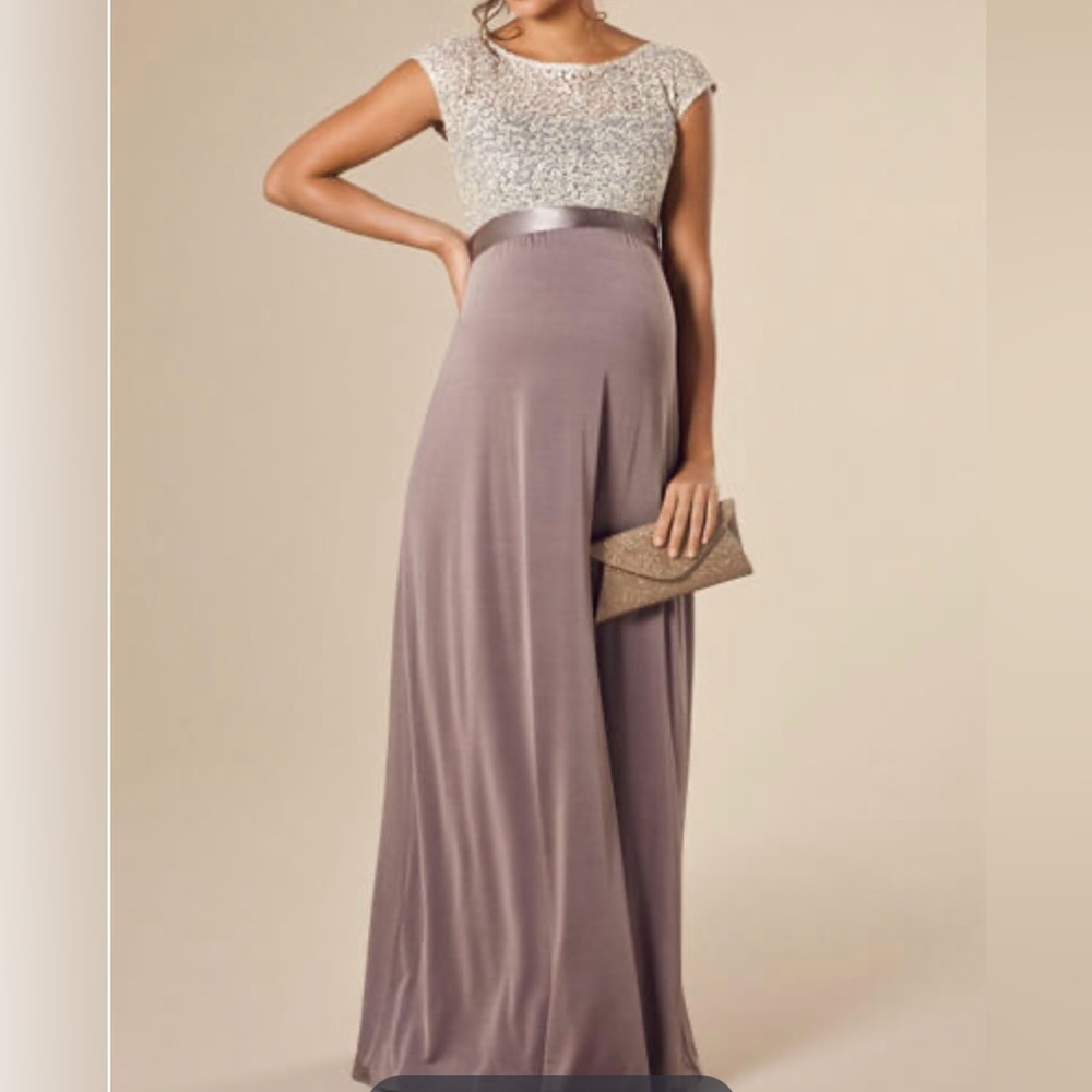 Tiffany Rose Elegant Purple and Silver Evening Gown